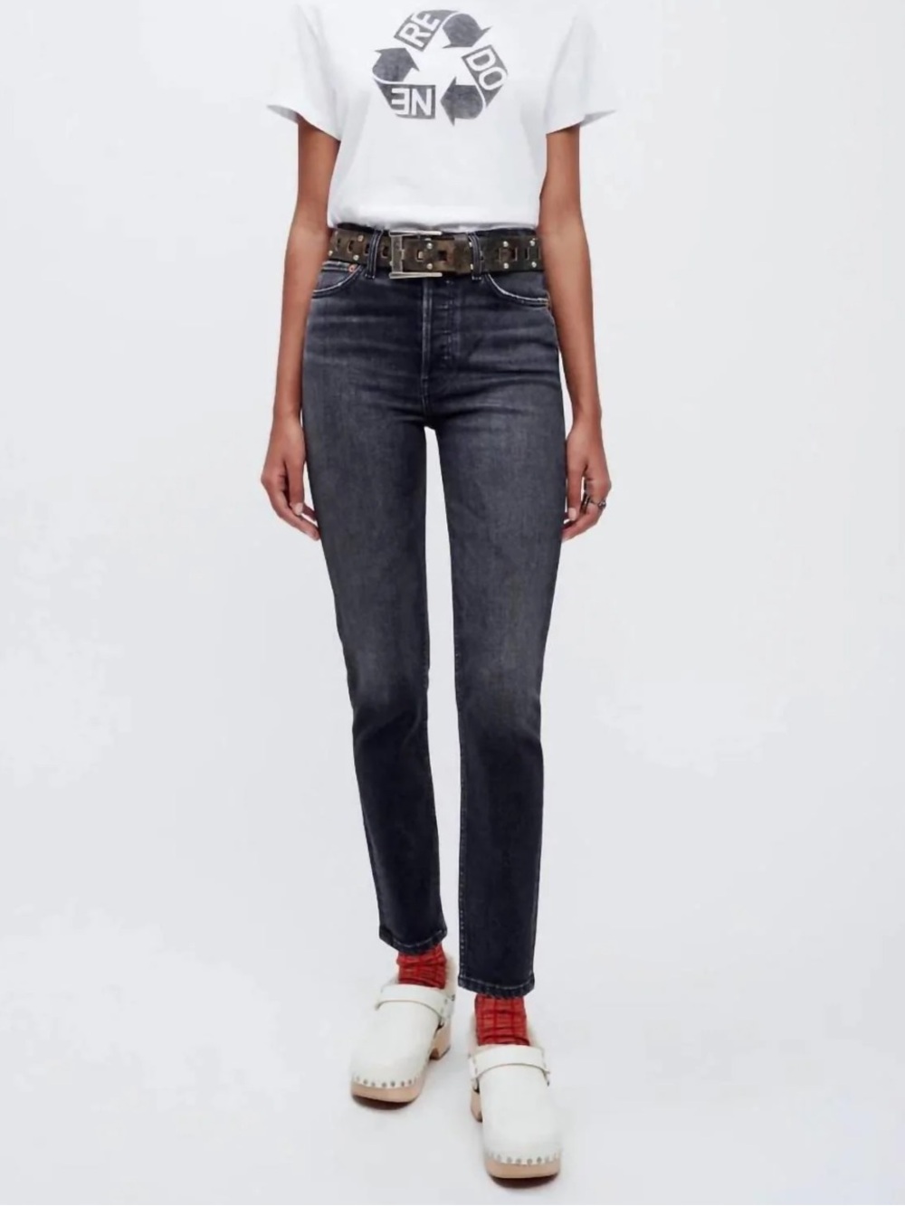 RE/DONE 90s High Rise Ankle Crop Jeans size 26